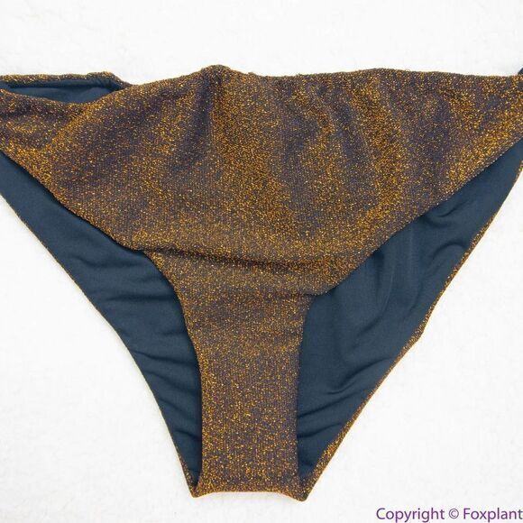 NEW It's Now Cool Gathered Tie Pant bikini Lurex, M - Picture 5 of 12